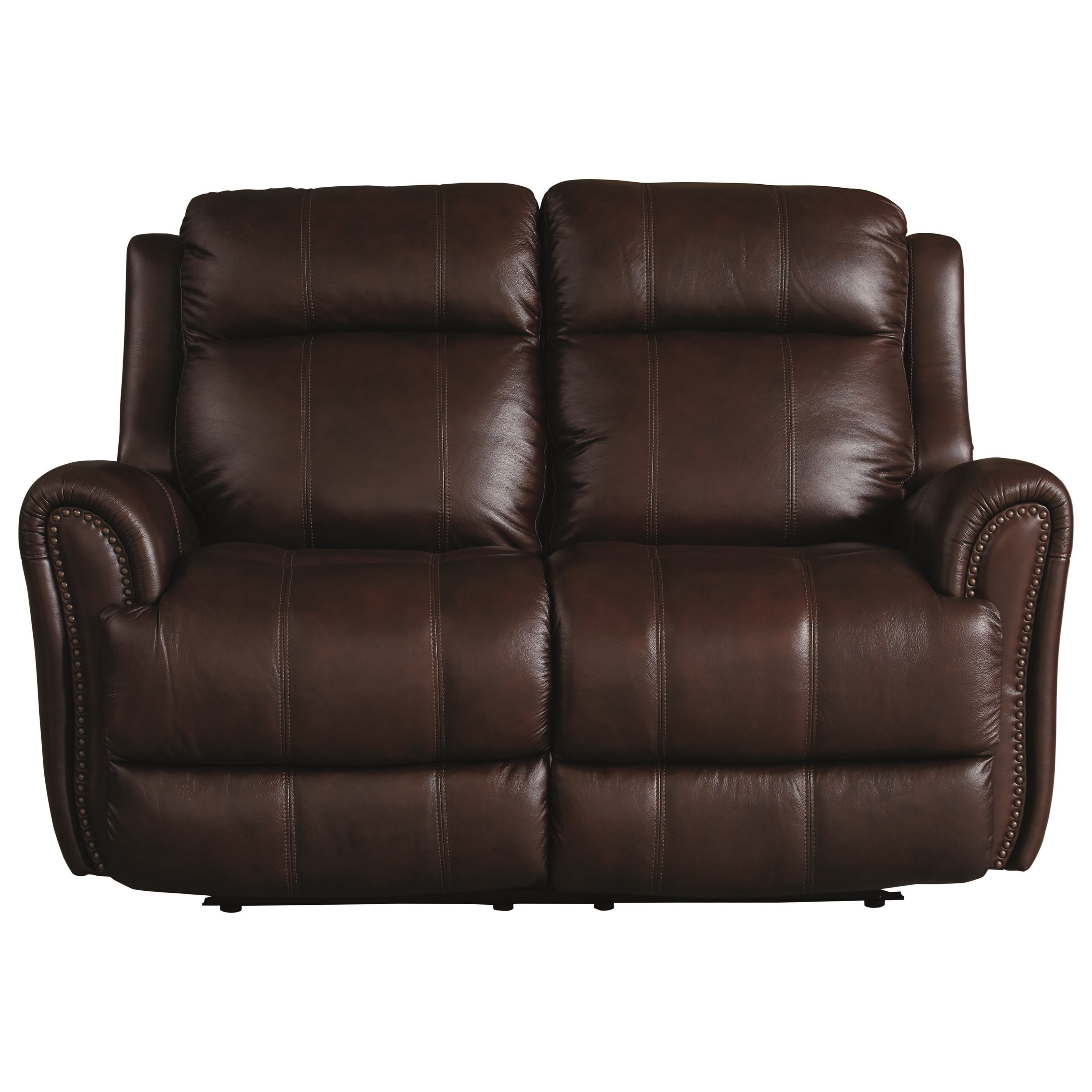 Bassett Club Level Marquee Leather Match Power Reclining Loveseat